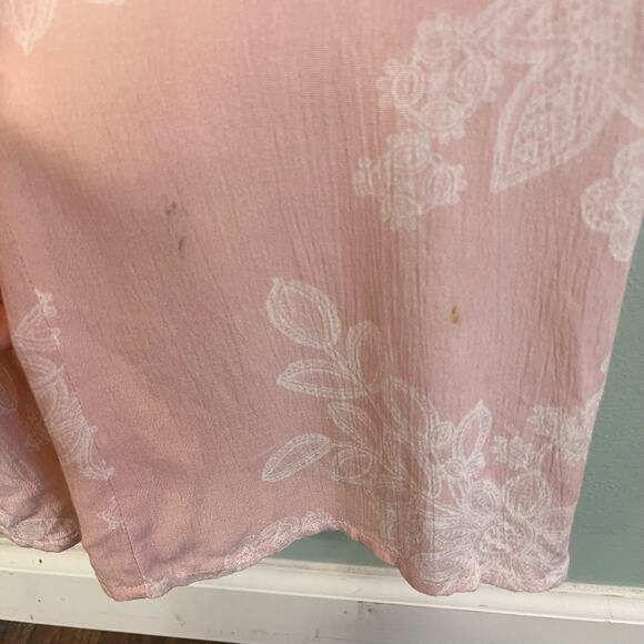 OneTheLand Maxi Dress Large Pink Cold Shoulder Halter Floral Feminine Romantic - Picture 10 of 12